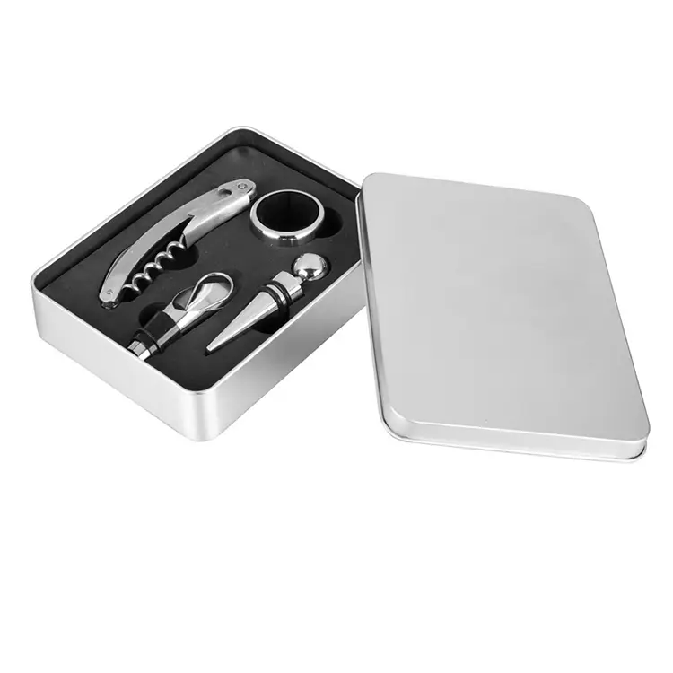 4pcs 와인 도구 주석 박스 와인 세트